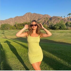 Green mini dress - so flattering and perfect